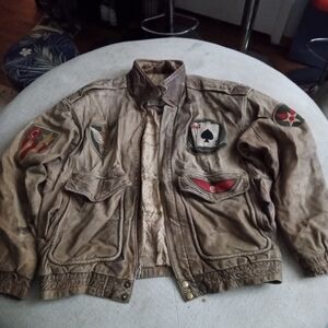 Phase 2 Vintage Leather Bomber Jacket